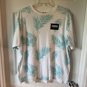 Puma Men’s T Shirt Size XL Palm Fronds Crew Neck Short Sleeve Sportswear